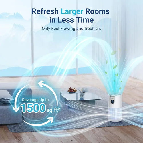 Air Purifiers For Home Large Room Up To 1500ft² With Aromatherapy, MOOKA HEPA Air Purifier For Bedroom Pets Kitchen, Air Filter Cleaner For Smoke Pollen Dust Dander Odor, 15dB, M03, White